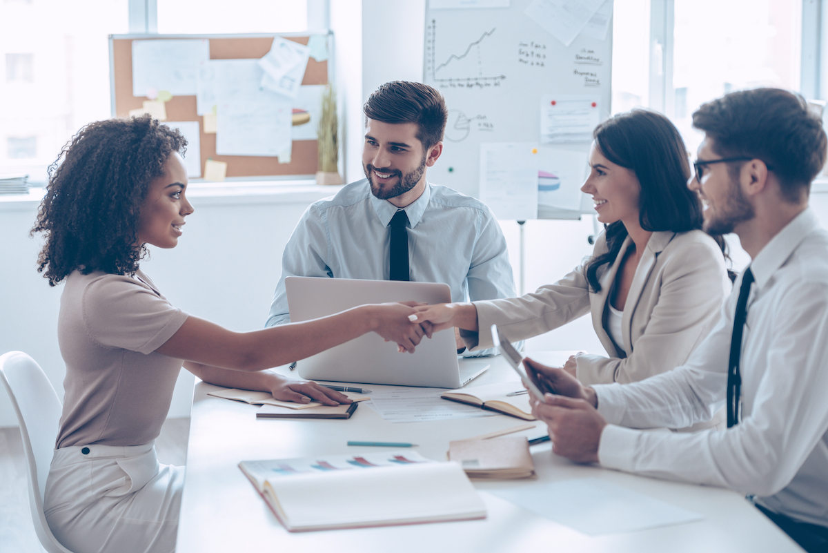 Woman getting hired