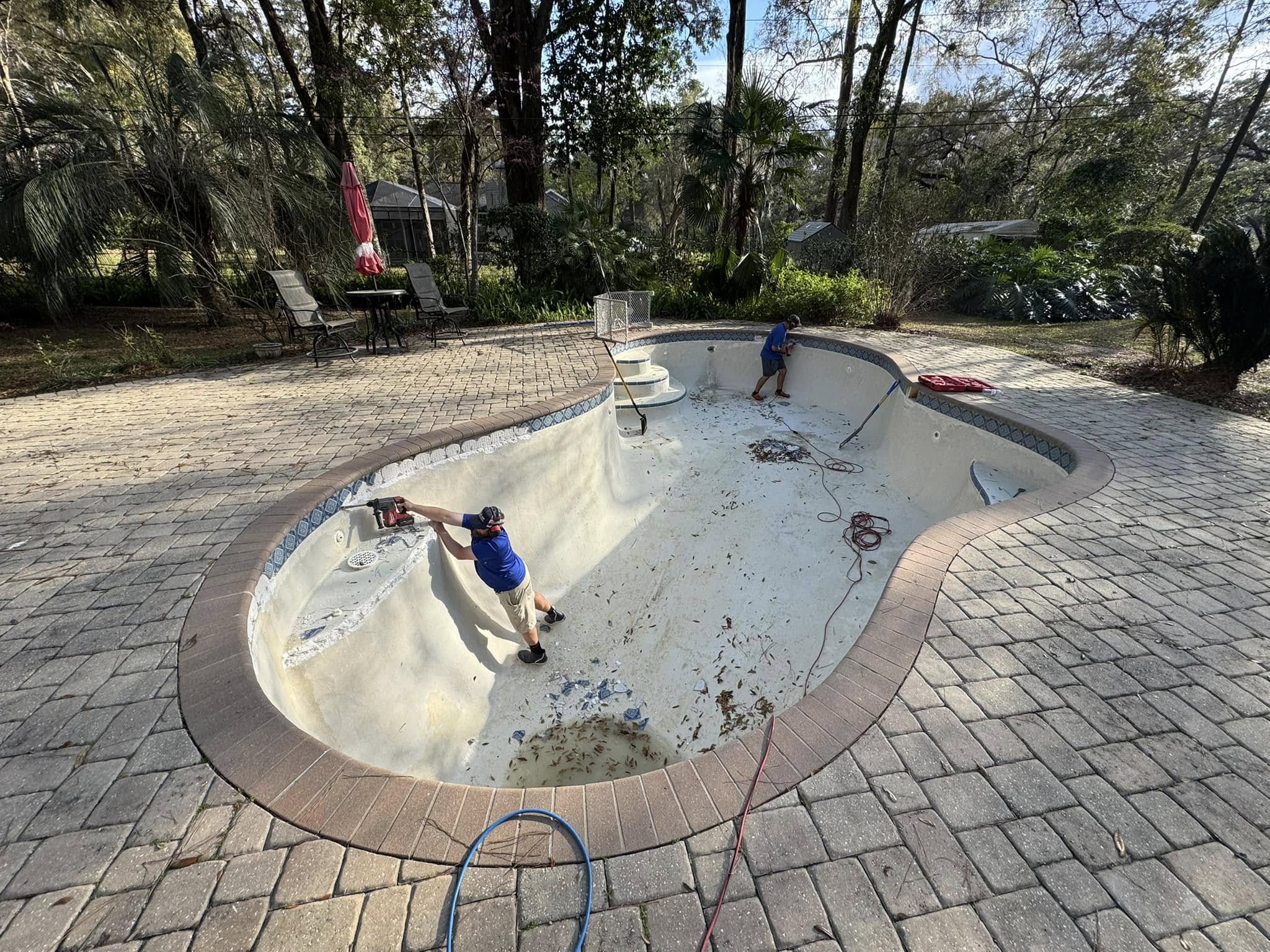 Pool renovation in progress